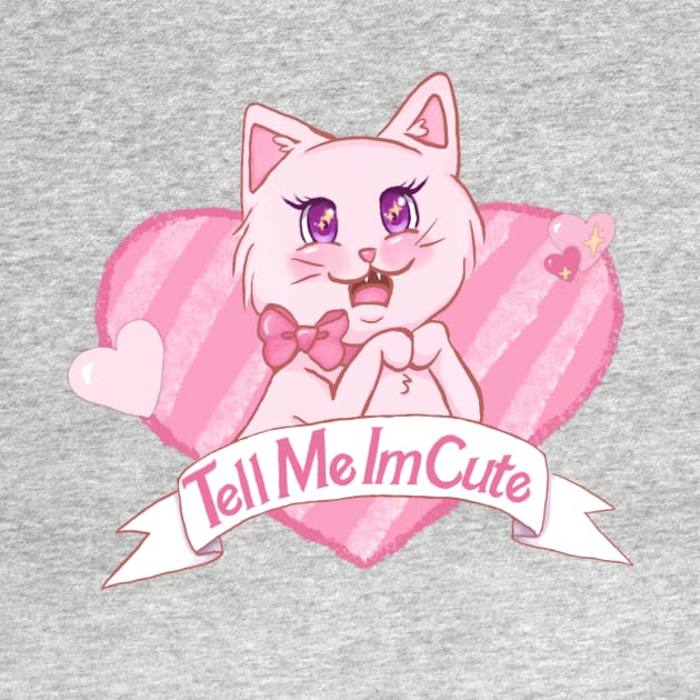 Pink Cat Tell Me I’m Cute by Pastel Magic